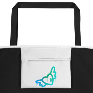 All-Over Print Large Tote Bag "Winged Heart"