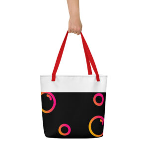All-Over Print Large Tote Bag "Vibe Bubbles"