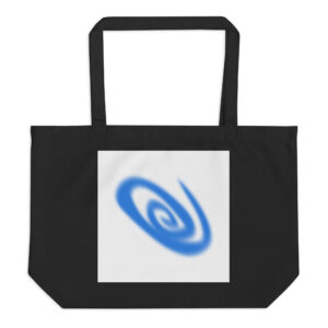 Large organic tote bag "Blue Spiral"