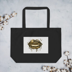 Large organic tote bag "Luxe Lips"