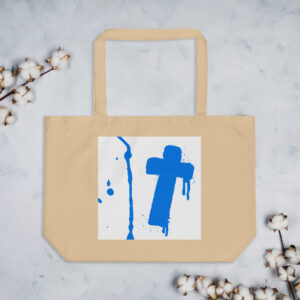 Large organic tote bag "Holy Drip"