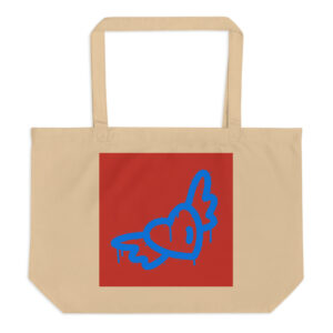 Large organic tote bag "Heart Flight"
