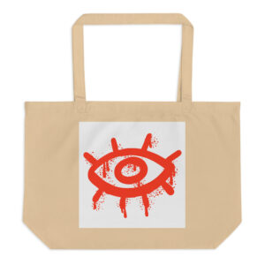 Large organic tote bag "Bloody Eye"